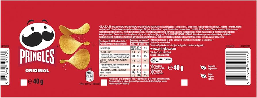 Pringles Original Small Size Box