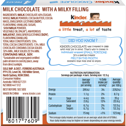 Kinder 4 Fingers Box